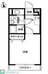 アムールグリーンヒル1 1Kの間取図画像