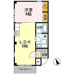 メゾン・ド・ネージュ 1LDKの間取図画像