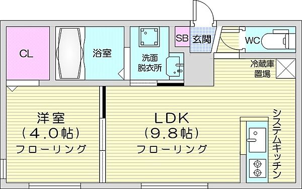 Terrace Kasumi ｜北海道札幌市中央区南十条西1丁目(賃貸マンション1LDK・3階・32.68㎡)の写真 その2