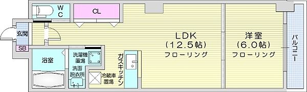 マルベリーガーデン512 ｜北海道札幌市中央区北五条西12丁目(賃貸マンション1LDK・9階・40.00㎡)の写真 その2