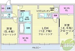 ヴィレッジ表参道 3階2LDKの間取り
