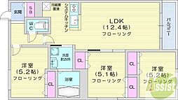 K・S-11 4階3LDKの間取り