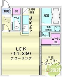 Victoire麻生 1LDKの間取図画像