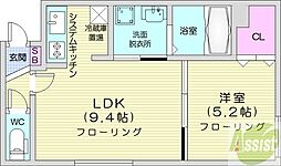 K・S-11 3階1LDKの間取り