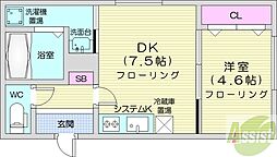 ASTER　SHIROISHI 4階1DKの間取り