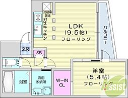 ラ・シュエットドルチェ 4階1LDKの間取り