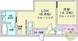 Aster　S14 1階1LDKの間取り