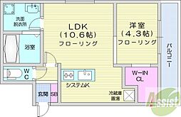 Grace学園前 4階1LDKの間取り