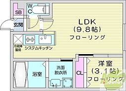 仮)ドルチェ911 1階1LDKの間取り