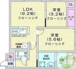 仮)ドルチェ911 3階2LDKの間取り