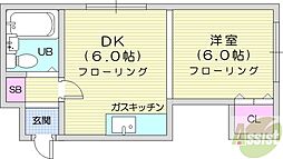 プチメゾン麻生 1DKの間取図画像