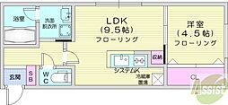 仮)南7条西13丁目MS 4階1LDKの間取り