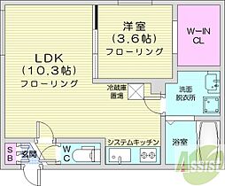 REN　FAULT栄通 3階1LDKの間取り