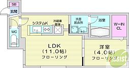 グランドサクセスピスタ 4階1LDKの間取り