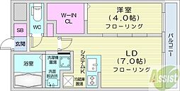 Culmination学園前 3階1LDKの間取り