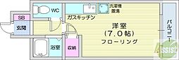 ハイツフランセ19 3階ワンルームの間取り