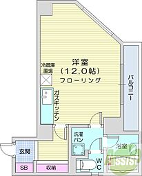 フォーシーンBLD 4階ワンルームの間取り