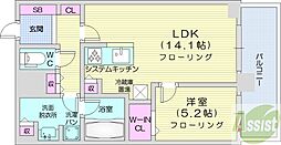 ONE札幌ステーションタワー 19階1LDKの間取り