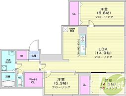 Ｔ−ＳＴＡＧＥ　ＦＵＳＨＩＭＩ 4階3LDKの間取り