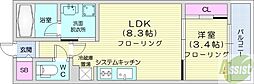 S-RESIDENCE医大南altier 3階1LDKの間取り