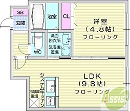 STRADALE 2階1LDKの間取り