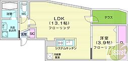 札幌市白石区菊水五条2丁目マンション 1LDKの間取図画像