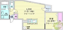 札幌市白石区菊水五条2丁目マンション 1LDKの間取図画像
