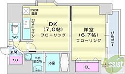 ティアラ資生館 1DKの間取図画像