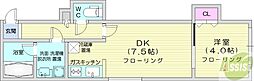 アクアコースト 1DKの間取図画像