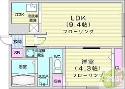 タカラノースデュオ 1LDKの間取図画像