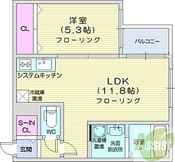 Aston.M 1LDKの間取図画像