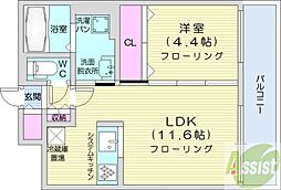 フェバリットラセスト 1LDKの間取図画像