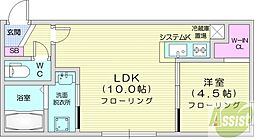 札幌市中央区南二十条西8丁目マンション 1LDKの間取図画像
