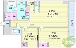 PRIMEURBAN札幌リバーフロント 2LDKの間取図画像