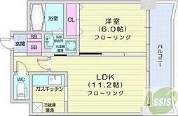 ティアラFCサイド 1LDKの間取図画像