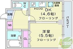 プレサント北35条 1DKの間取図画像