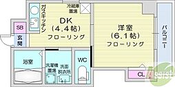 フォレストタワー35 1DKの間取図画像