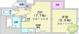 細川ハイツ 1DKの間取図画像