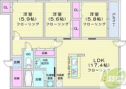 Celestia 3LDKの間取図画像