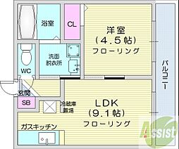 アレナ 1LDKの間取図画像