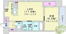 ユーコート大通西13 1LDKの間取図画像
