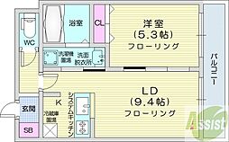 アルファスクエア福住2条 1LDKの間取図画像