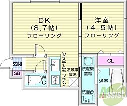 SMANIA 1LDKの間取図画像