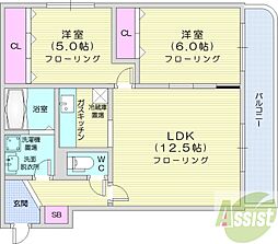 プレシャス23 2LDKの間取図画像