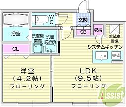 ALPHASQUAREW-28 1LDKの間取図画像