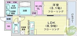 アルファスクエア北11東1 1LDKの間取図画像
