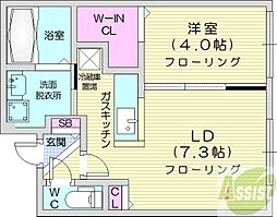 ロイヤルガーデン北6条 1LDKの間取図画像