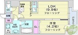 アルファタワー札幌南4条 1LDKの間取図画像
