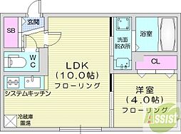 札幌市白石区東札幌五条2丁目マンション 1LDKの間取図画像