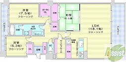 ダイアパレス大通南アトリウムガーデン 3LDKの間取図画像